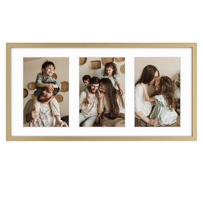 4x6 Gold Aluminum Metal Collage Picture Frame Fits 6x4 Real Glass 3 Opening