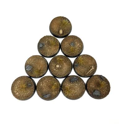 25mm Painted Miniatures Bases - EARTH SURFACE - Warhammer 40K, DnD & RPG