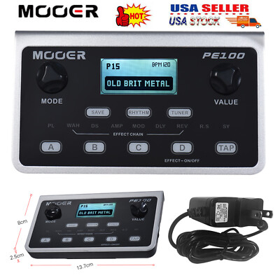 MOOER PE100 Desktop Guitar Multi-Effects Pedal 39 Effects 40 Drum 10 Metronomes