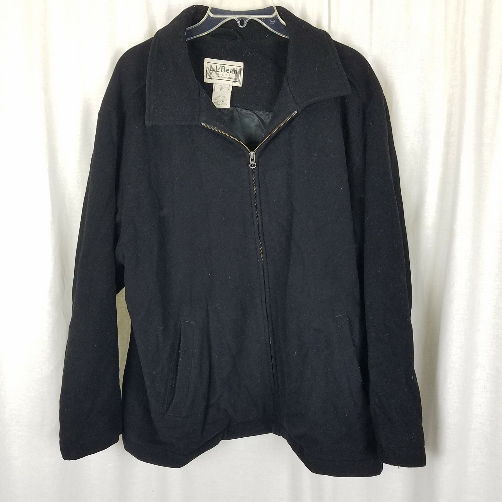 LL Bean Fuzzy Winter Wool Bomber Dress Jacket Car Coat Parka LL Bean Fuzzy Winter Wool Bomber Dress Jacket Car Coat Parka