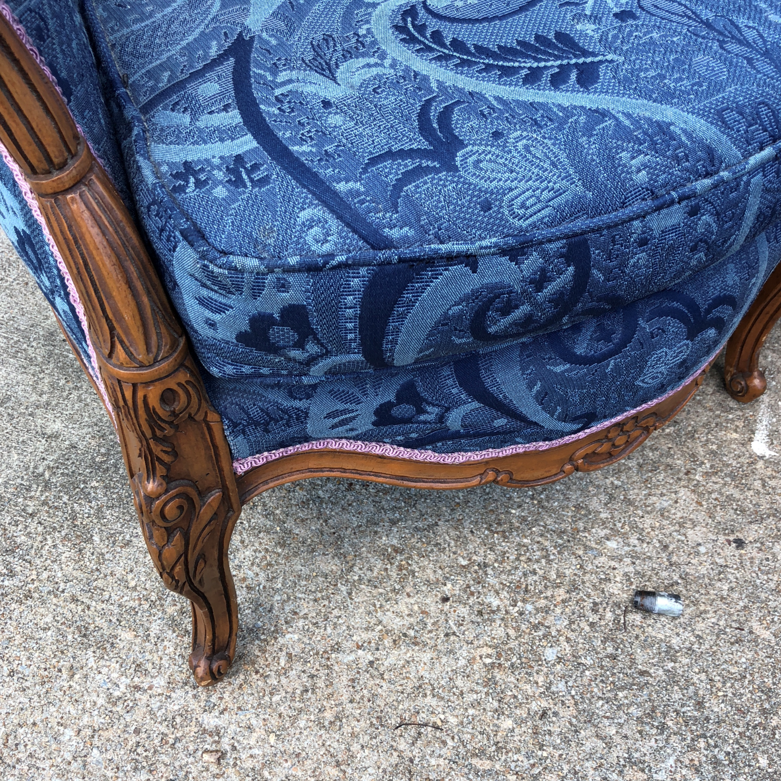 Vintage Hand Carved Wooden Settee 1940's