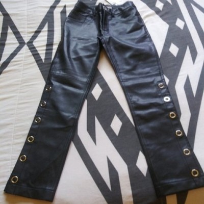 Mango Vegan Leather Snap Button Pants