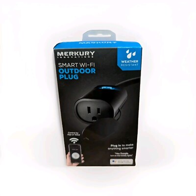 Merkury Innovations Indoor/Outdoor Wi-Fi Smart Plug Requires 2.4GHz Wi-Fi