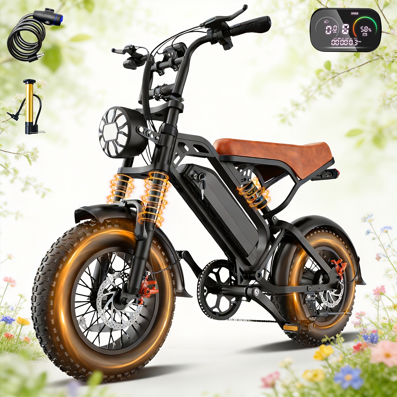 All-Terrain Fat Tire Electric Bike 749W 48V 13/15/18Ah 20-27.9 MPH