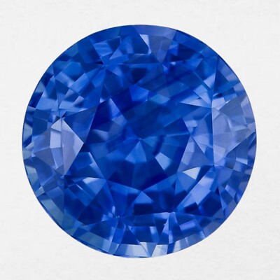 VVS Blue Sapphire Round Cut 8 mm - 1.87 Ct Lustrous Loose Gemstone