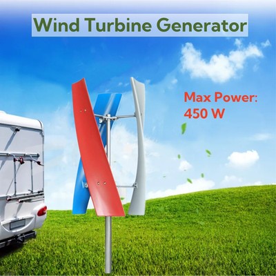 500W DC 24V Wind Turbine Generator Kit w/ Charge Controller Windmill Power USA
