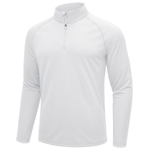 UPF50+ Mens 1/4 Zip UV Shirts Sun Protection Outdoor Fishing Performance T-Shirt