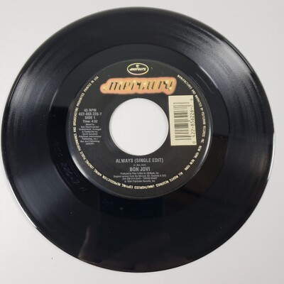 Bon Jovi ''Always'' 45 Vg+ Tested ''Living In Sin'' 1988