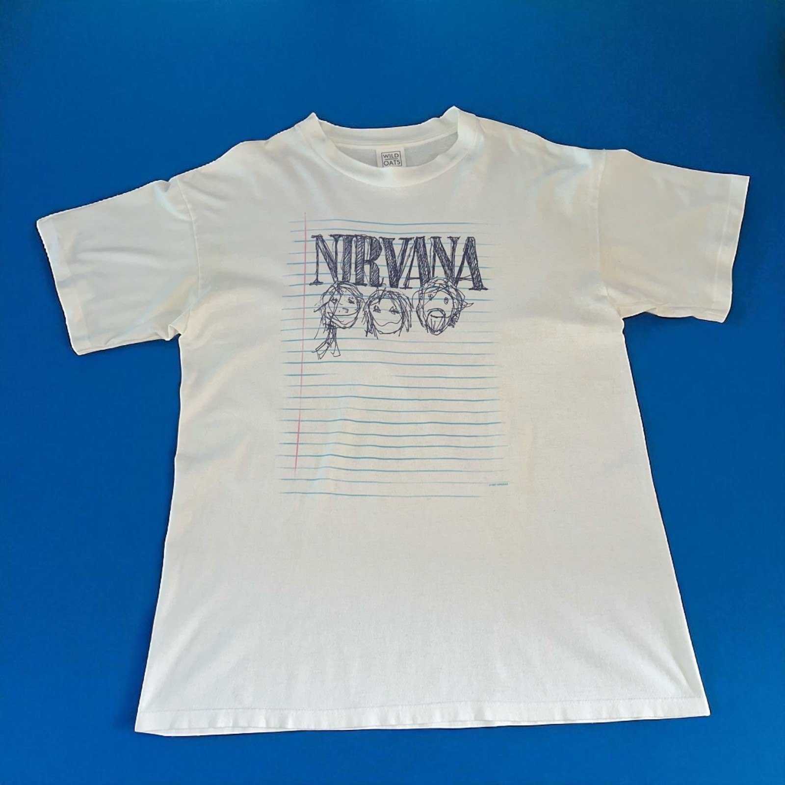 Vintage 1997 Wild Oats NIRVANA Notebook Sketch XL T-SHIRT