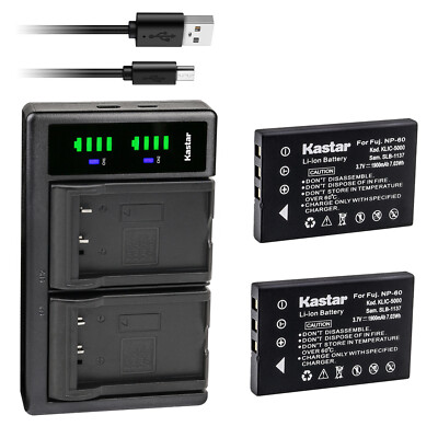 Kastar Battery LTD2 USB Charger for DVV-581 DVH-582 Listen Technologies LA-365