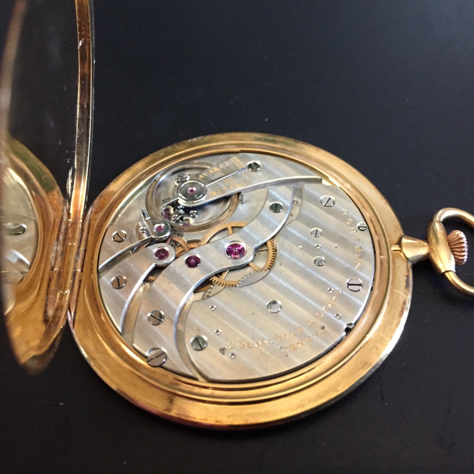 Very Rare & Thin Golay Fils & Stahl Geneve 18 k Swiss Pocket Watch