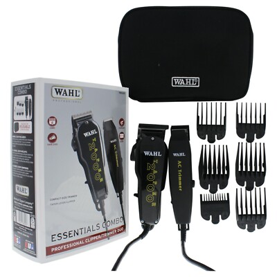 New Wahl Professional Essentials Combo Clipper and Trimmer w/Guards #8329