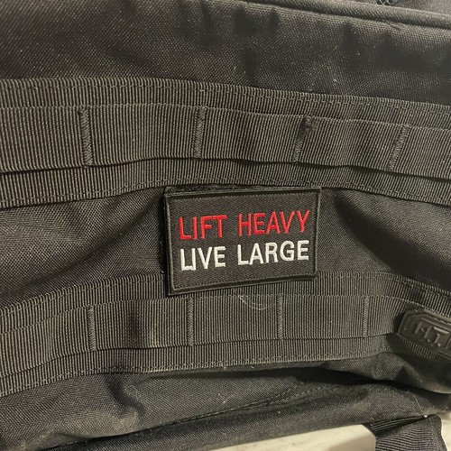 Lift Heavy Live Large Fitness Workout Lifting Patch Hook And Loop For Vests Bags