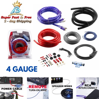 4 AWG Gauge Amp Installation Wire Kit For Car Install Radio Subwoofers Speakers