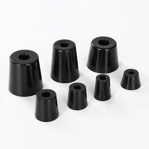Black Round Rubber Feet Small & Large For Furniture Machine Appliance Audio Foot