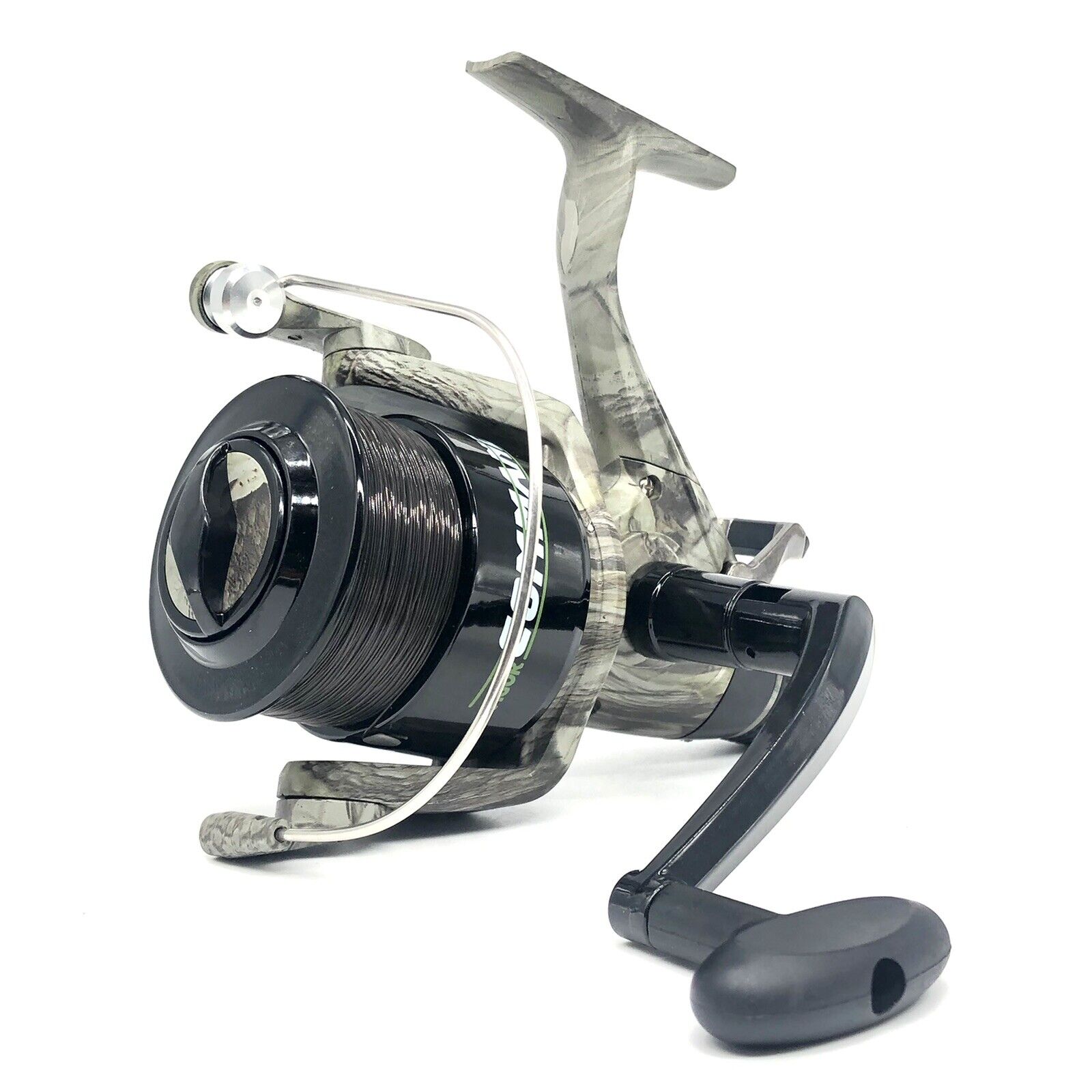 COMMANDO 40 BAIT RUNNER FISHING REEL IN CAMO WITH 12LB LINE CARP FISHING  TACKLE