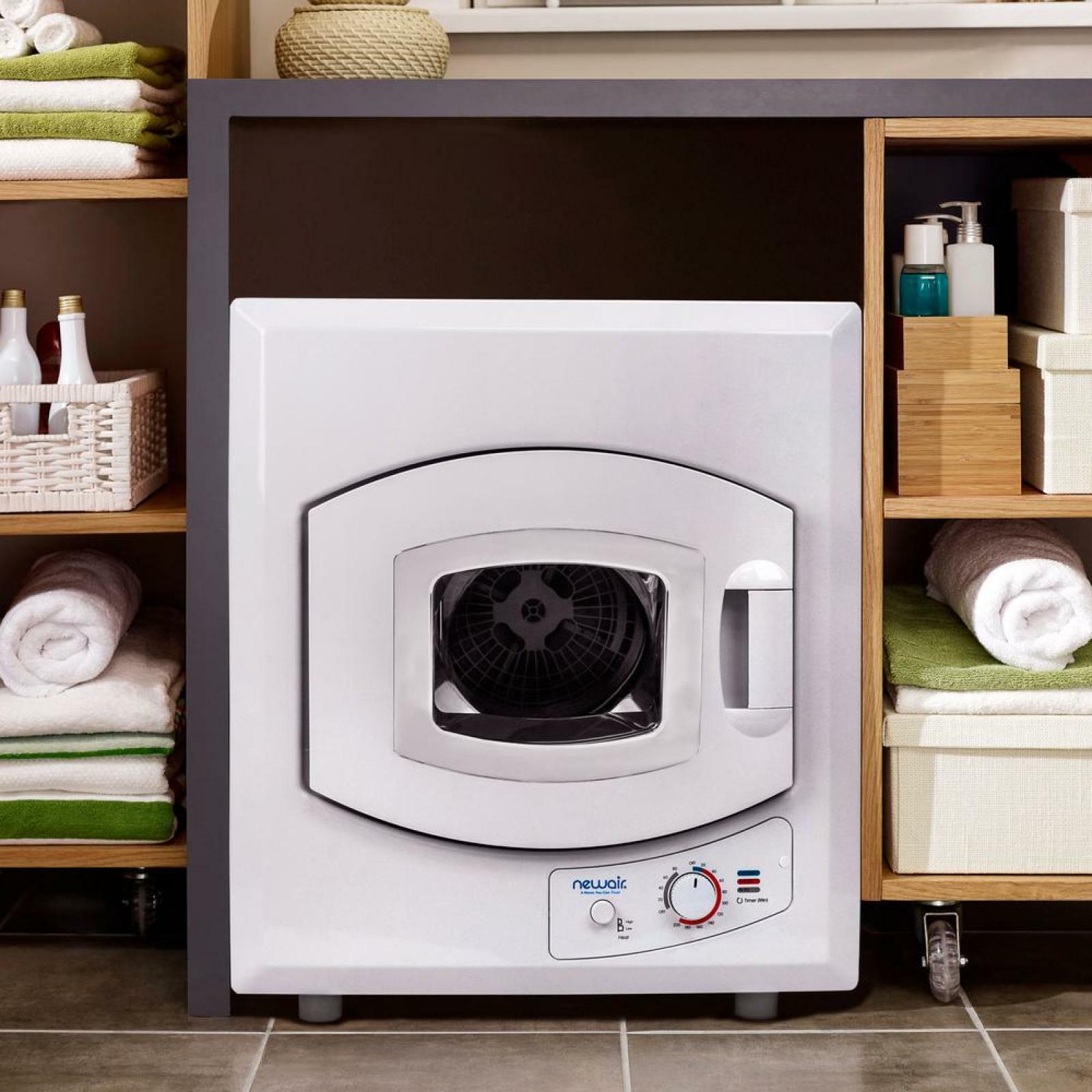 2.6 cu ft Portable Compact Electric Mini Dryer w Wall Hanging Brackets White