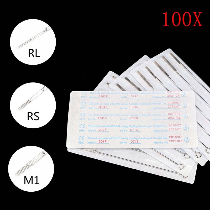 100 tlg Tattoo Nadeln Einmal Set Edelstahl Sterilen Einweg-Tattoo-Nadel Set