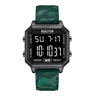 Kenneth Cole Reaction Unisex Retro Digital Watch Silicone Strap KRWGM7000801