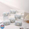 JOVAKIT Alphabet Makeup Bag Cosmetic Bag for Women, Christmas Gifts for Girls Age 6-18, Floral Flowers Coquette Travel Toiletry Zipper Make Up Pouch Organizer Trendy Stuff (Blue Floral P)