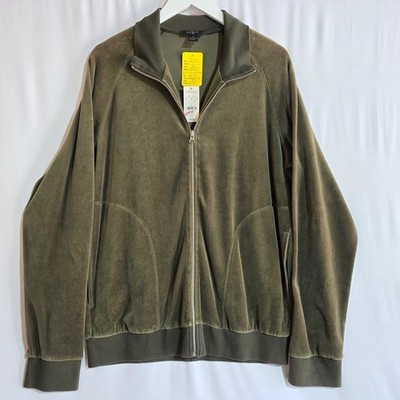 Express Men’s Olive Green Zip Up Jacket Medium Cotton Blend