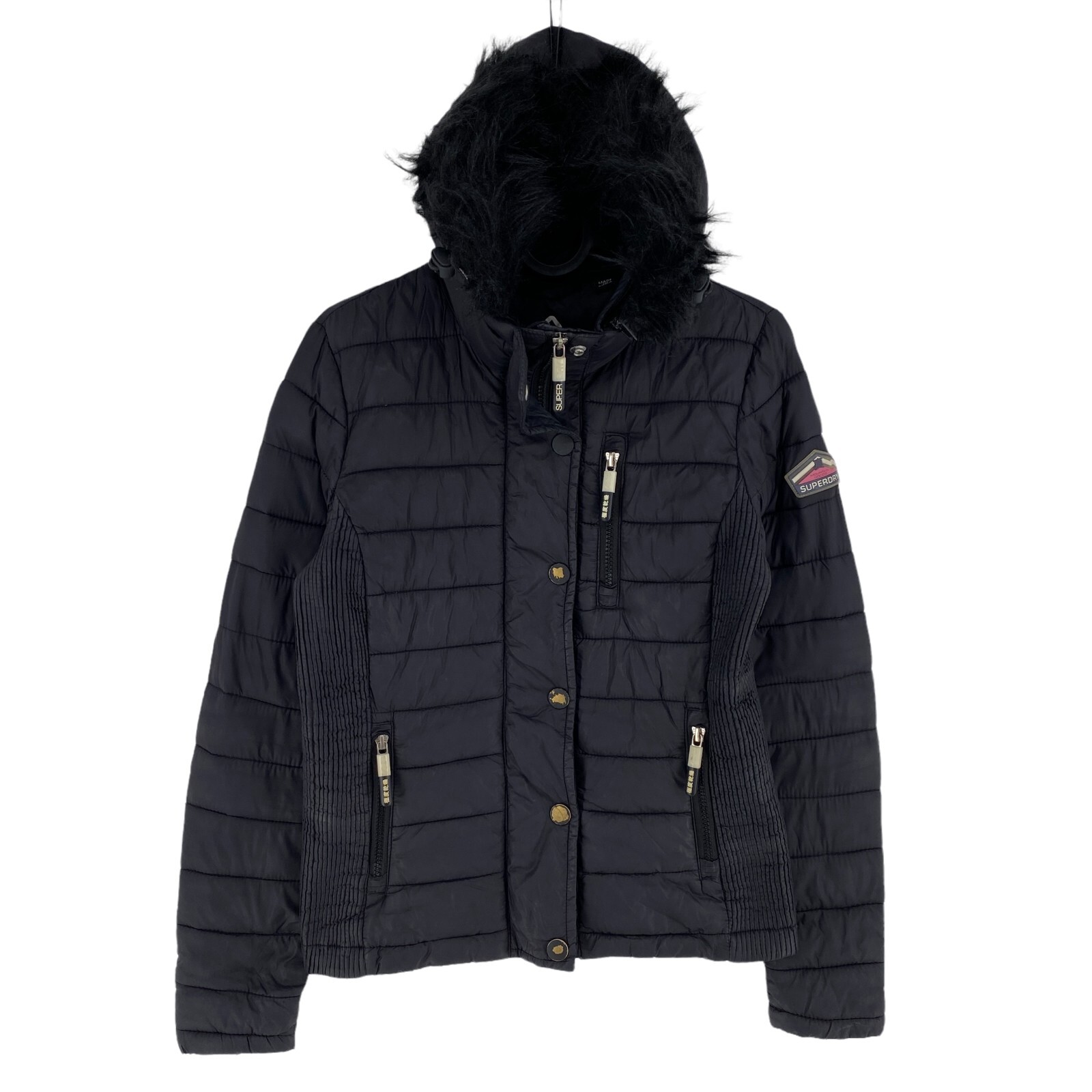 Superdry Fuji ジャケット SUPERDRY THE ORGINAL FUJI Black Hooded Padded Jacket Size EU