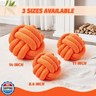 Uvvyui Knot Pillow Ball, Soft Home Decorative Pillows, Round Throw Pillow, Handmade Knotted Plush Pillow, Round Boucle Pillow Cushion (11 Inches Orange)