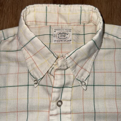 1960s Manhattan Shirt Mens Medium Vintage Madmen Rat Pack Plaid Hipster Nerd Mod