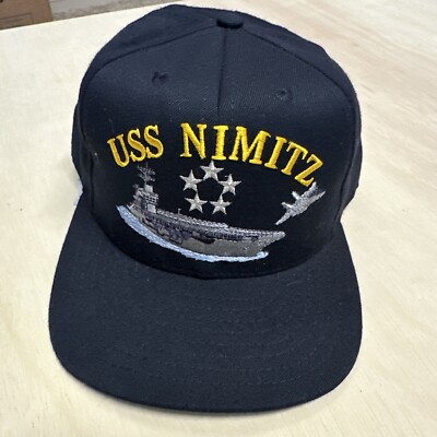 New The Corps USS Nimitz CVN 68 Logo Blue Baseball Cap Hat One Size