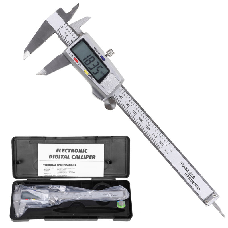 Stainless Steel Electronic LCD Digital Caliper Vernier Measuring Tool Micrometer