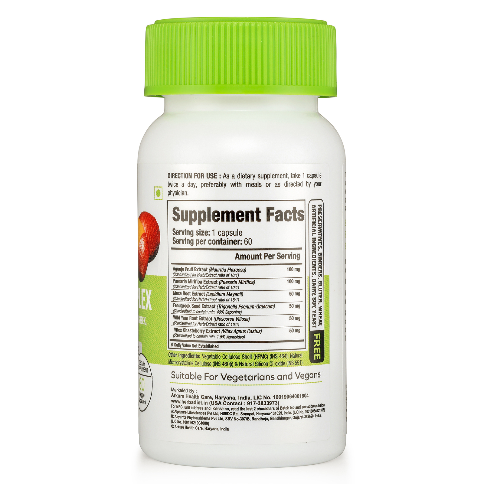 Aguaje Extract with Pueraria Maca Saw Palmetto Red Clover Wild Yam Soy Isoflavon - Picture 2 of 4