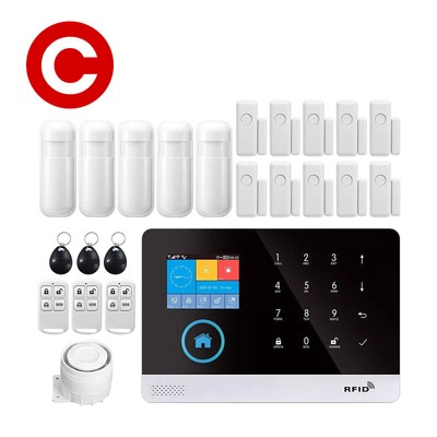 Wirless Intelligent Burglar Home Security Alarm System 433MHz GSM App Controlrg