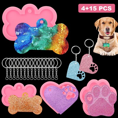 Keychain Resin Silicone Molds Assorted Shape for Epoxy Mould DIY  Pendant Making