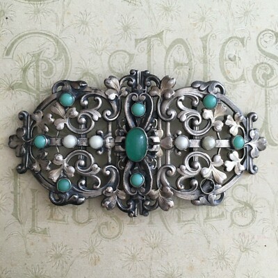 C19th Paste Sash Cloak Buckle Clasp Crystal