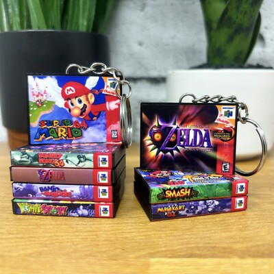 Mini N64 Game Case Keychains, Nintendo Miniature Case Cover, N64 Retro Gaming