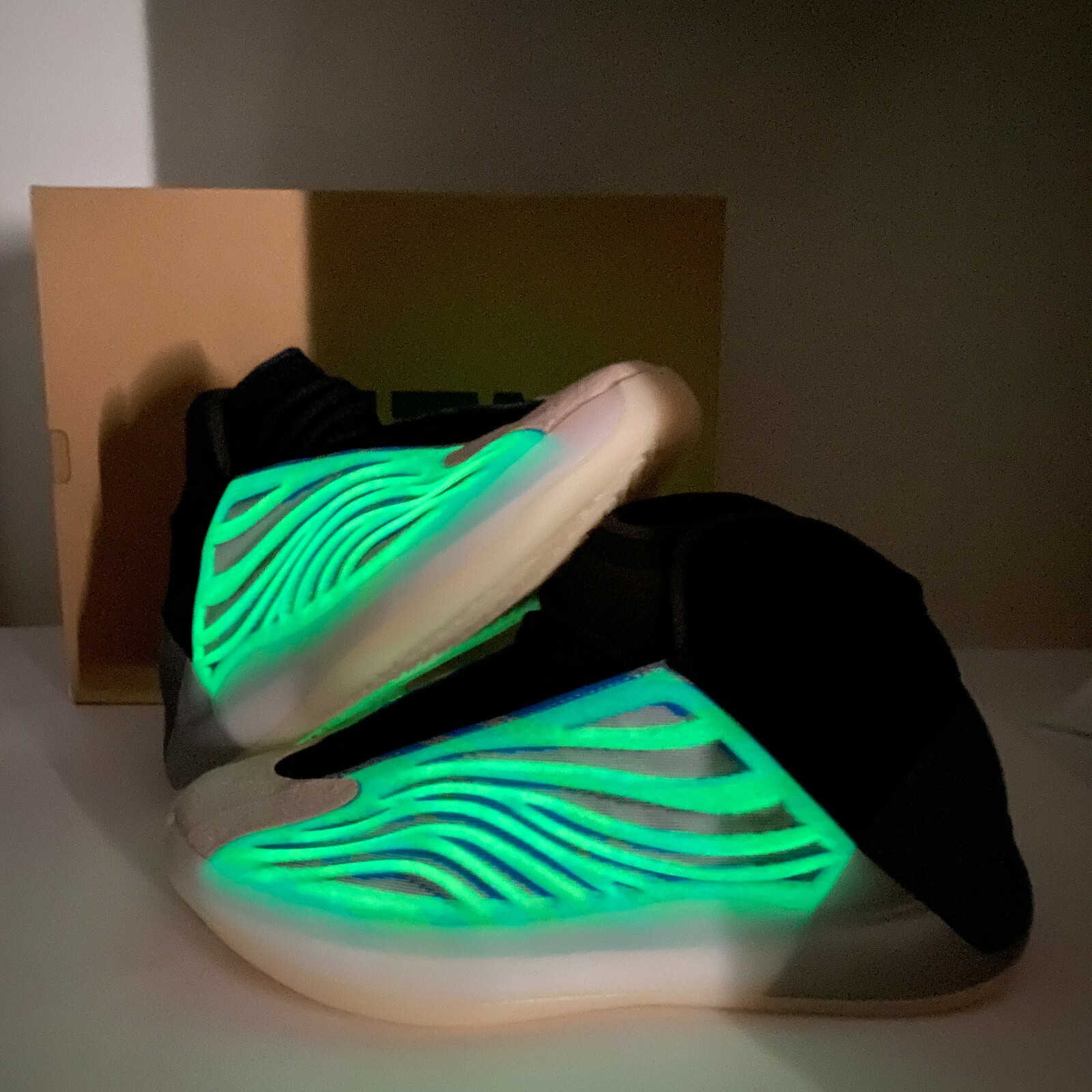 yeezy quantum frozen blue glow in the dark