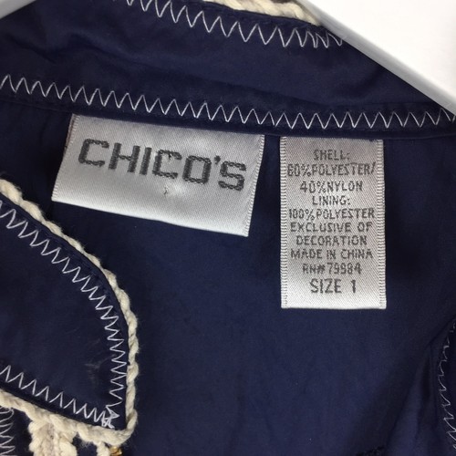 CHICO’S Crochet Nylon Blend Jacket Size 1