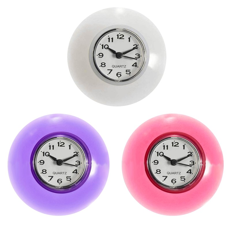 Bathroom Clock Waterproof Silent Non-Ticking Fashion Wall Clock With Suction Cup