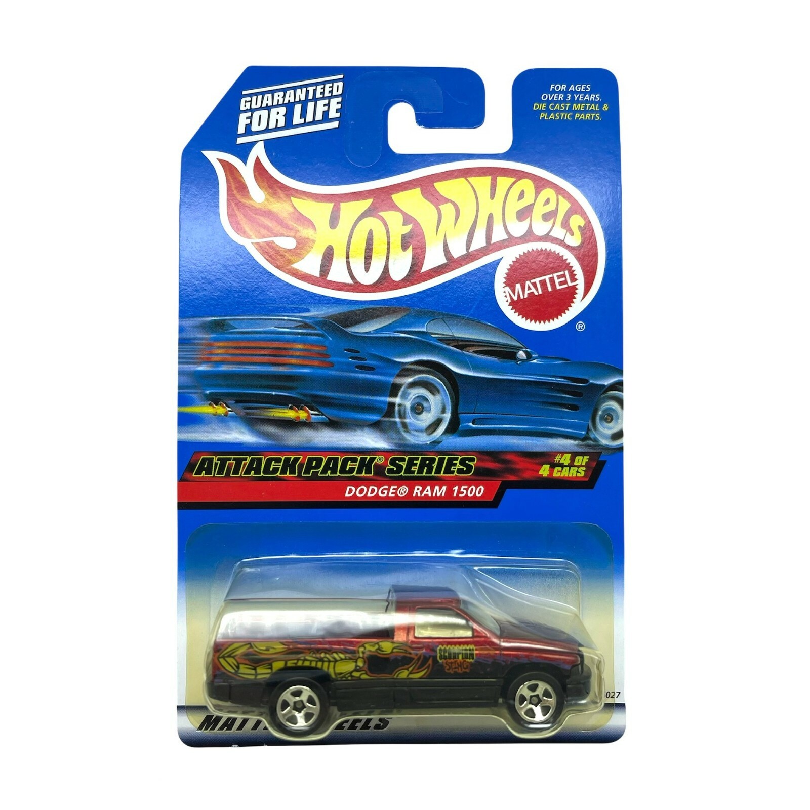 Hot Wheels Dodge Ram 1500 Pickup Truck Black/Red Diecast 1