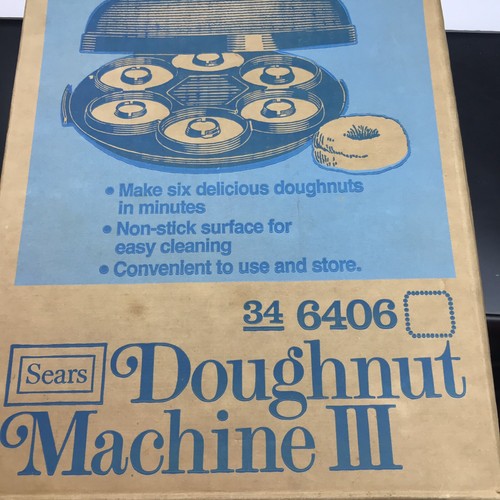 Vtg Sears Doughnut Machine III Home Donut Maker Baker Bakes 6 at once