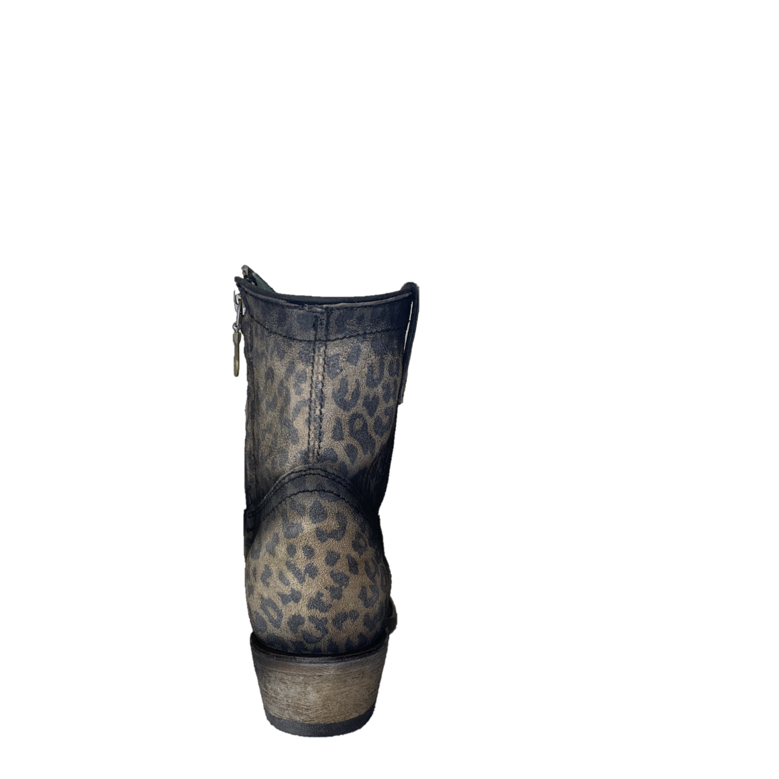 Pre-owned Corral Boots Corral Ladies Brown Leopard Print Round Toe Booties C3627