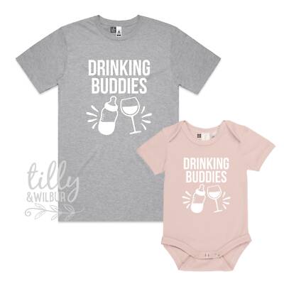 Drinking Buddies Matching Shirts, Daddy Daughter, Father Son, Wine, New Dad