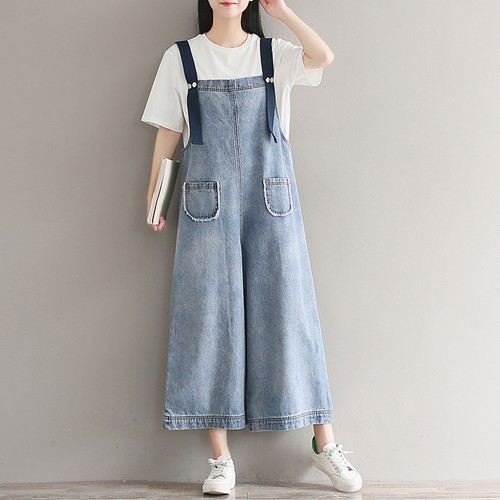 wide leg dungaree jumpsuit