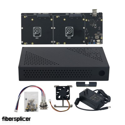 NASPi-Gemini 3.5 NAS Storage+Metal Shell&12V Power Supply for Raspberry Pi 4