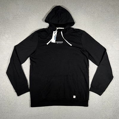 Marine Layer Hoodie Mens XL Black Pullover Casual Preppy Fleece Stretch Logo