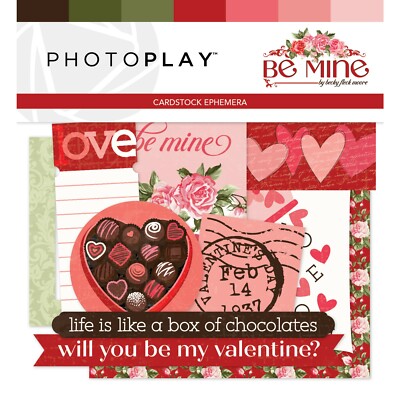 Scrapbooking Crafts PP Die Cuts Be Mine Candy 5 Cent Kisses Flowers Adore 2/14