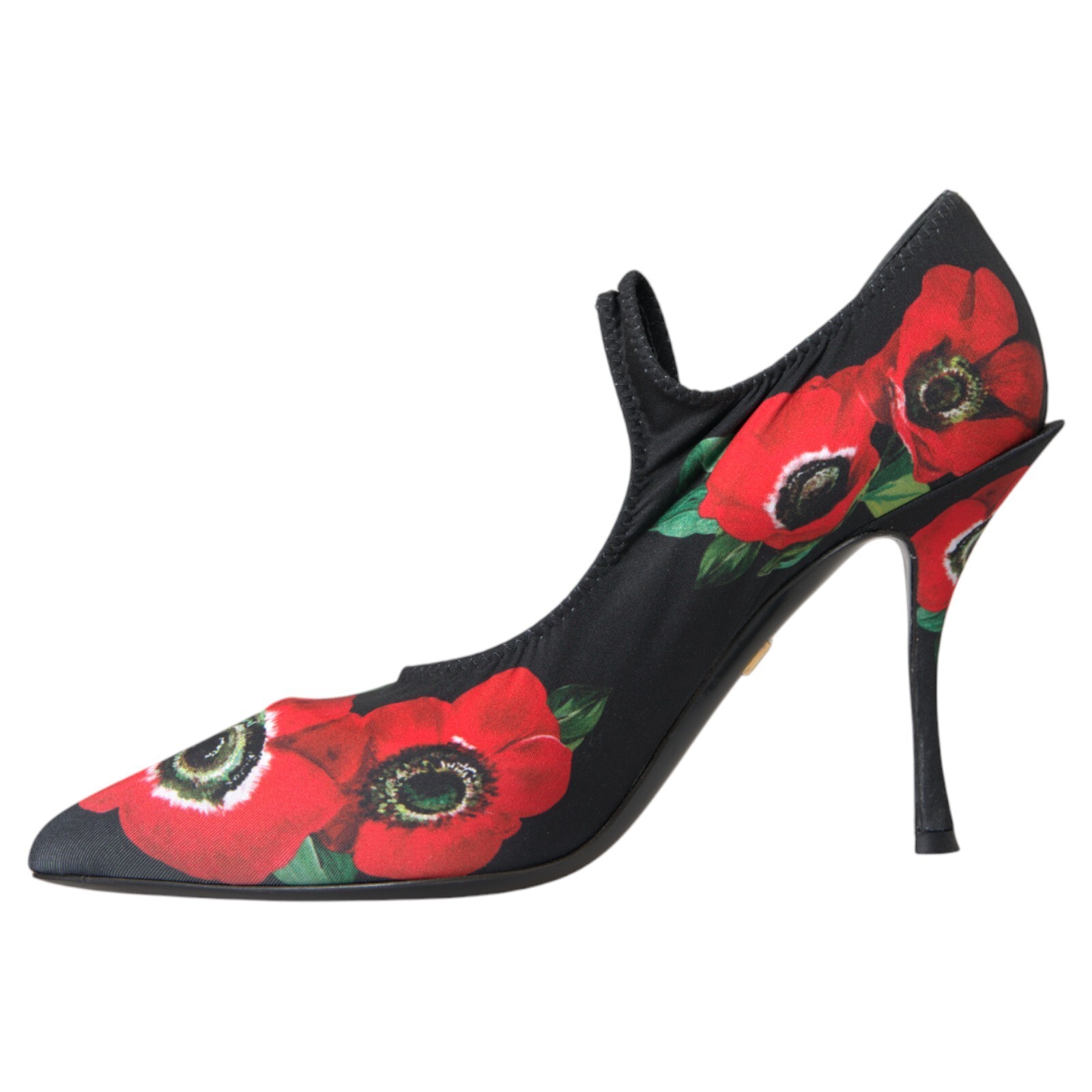 Pre-owned Dolce & Gabbana Shoes Black Floral Crystal Mary Jane Pumps Eu39 / Us8.5 1050usd