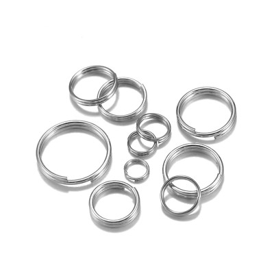 100pcs Split Ring Keyring STAINLESS STEEL Strong Key Chain Links 5/6/7/8/10/12mm