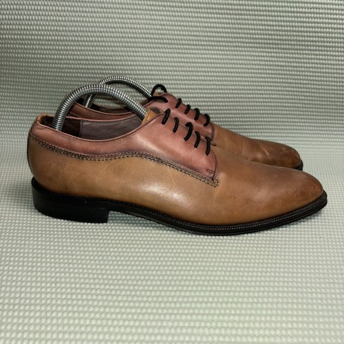 Marco Vittorio Chestnut Leather Lace-Up Oxfords Shoes Men display picture 3
