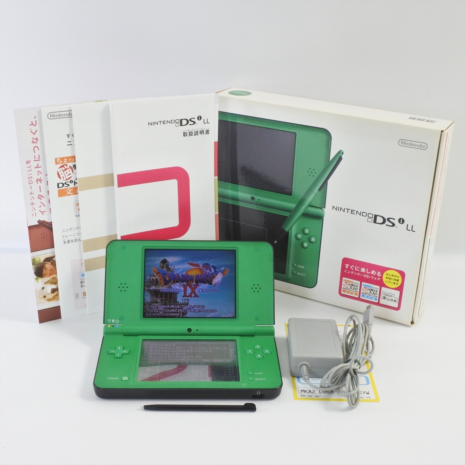 ニンテンドーDS i LL Nintendo DSi LL Console GREEN UTL-001 Boxed NO Big touch pen
